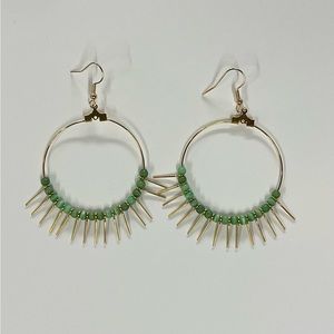 Drop hoop beaded earrings